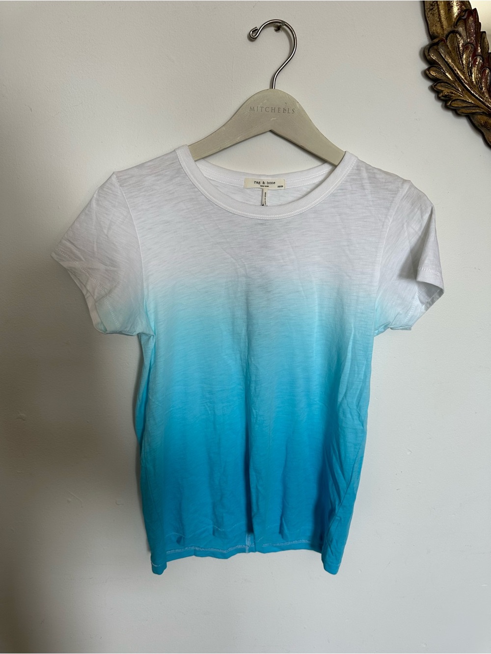 rag & bone Aqua Dip dye tee